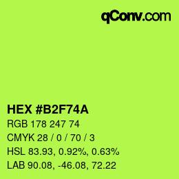 Color code: HEX #B2F74A | qconv.com