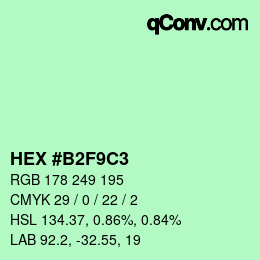 Color code: HEX #B2F9C3 | qconv.com