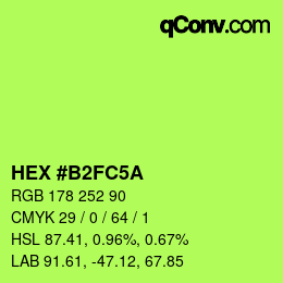 Color code: HEX #B2FC5A | qconv.com