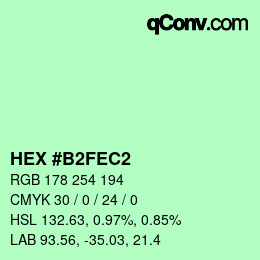 カラーコード: HEX #B2FEC2 | qconv.com