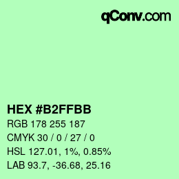 Color code: HEX #B2FFBB | qconv.com