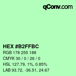 Color code: HEX #B2FFBC | qconv.com