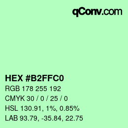 カラーコード: HEX #B2FFC0 | qconv.com