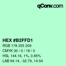 Color code: HEX #B2FFD1 | qconv.com