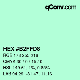 カラーコード: HEX #B2FFD8 | qconv.com