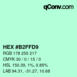 Color code: HEX #B2FFD9 | qconv.com
