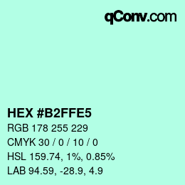 Color code: HEX #B2FFE5 | qconv.com