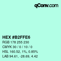 カラーコード: HEX #B2FFE6 | qconv.com