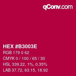 Color code: HEX #B3003E | qconv.com