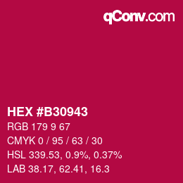 カラーコード: HEX #B30943 | qconv.com