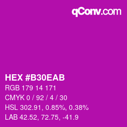 颜色代码: HEX #B30EAB | qconv.com