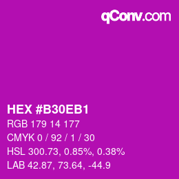 カラーコード: HEX #B30EB1 | qconv.com