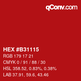 Color code: HEX #B31115 | qconv.com