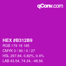 颜色代码: HEX #B312B9 | qconv.com