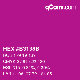 Color code: HEX #B3138B | qconv.com