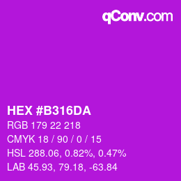 Color code: HEX #B316DA | qconv.com