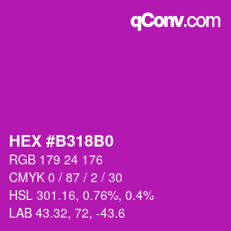 Color code: HEX #B318B0 | qconv.com
