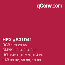 Color code: HEX #B31D41 | qconv.com