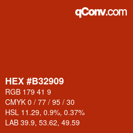 Color code: HEX #B32909 | qconv.com