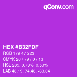 Color code: HEX #B32FDF | qconv.com