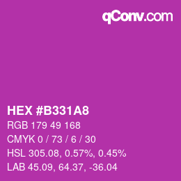 カラーコード: HEX #B331A8 | qconv.com