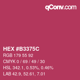 颜色代码: HEX #B3375C | qconv.com