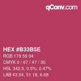 Farbcode: HEX #B33B5E | qconv.com