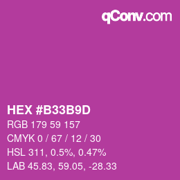 カラーコード: HEX #B33B9D | qconv.com