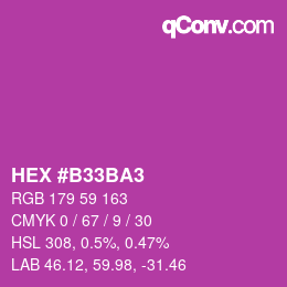 カラーコード: HEX #B33BA3 | qconv.com