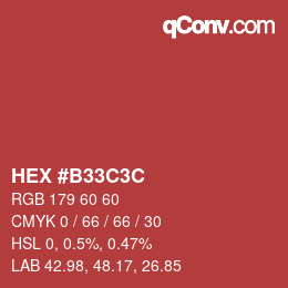 Color code: HEX #B33C3C | qconv.com