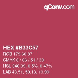 Color code: HEX #B33C57 | qconv.com
