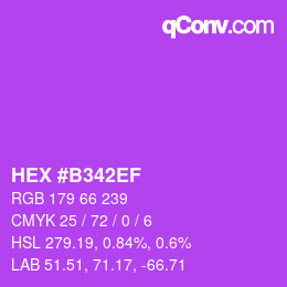 Color code: HEX #B342EF | qconv.com