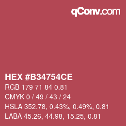 Farbcode: HEX #B34754CE | qconv.com