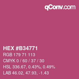 カラーコード: HEX #B34771 | qconv.com