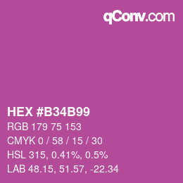 カラーコード: HEX #B34B99 | qconv.com