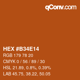 Color code: HEX #B34E14 | qconv.com