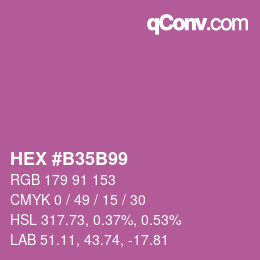 颜色代码: HEX #B35B99 | qconv.com