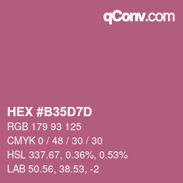 颜色代码: HEX #B35D7D | qconv.com