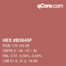 Color code: HEX #B3645F | qconv.com