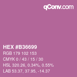 颜色代码: HEX #B36699 | qconv.com