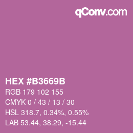颜色代码: HEX #B3669B | qconv.com