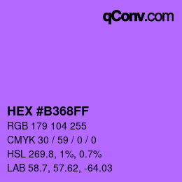 Color code: HEX #B368FF | qconv.com