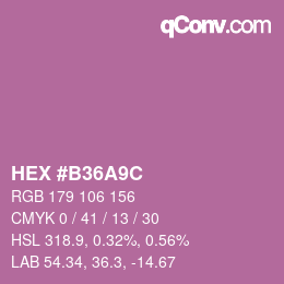 カラーコード: HEX #B36A9C | qconv.com