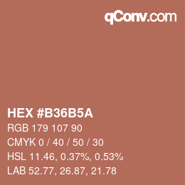 Color code: HEX #B36B5A | qconv.com