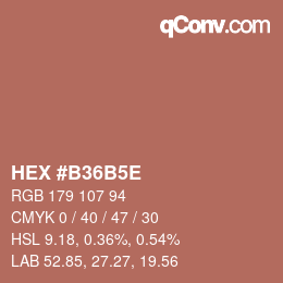 Color code: HEX #B36B5E | qconv.com