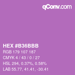 カラーコード: HEX #B36BBB | qconv.com