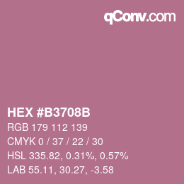 颜色代码: HEX #B3708B | qconv.com