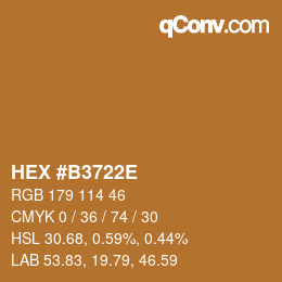 颜色代码: HEX #B3722E | qconv.com
