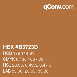 Color code: HEX #B3723D | qconv.com