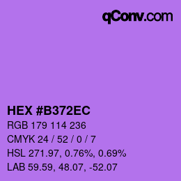 Color code: HEX #B372EC | qconv.com